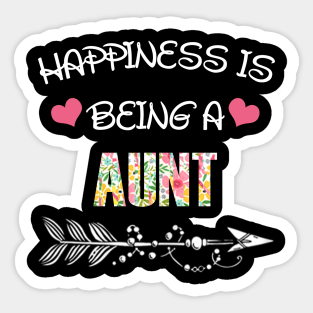 Happiness is being aunt floral gift Sticker